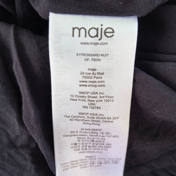 Beautifully braided detail Maje dress in Navy Blue Size 3 (Maje) EUC - Picture 10 of 16